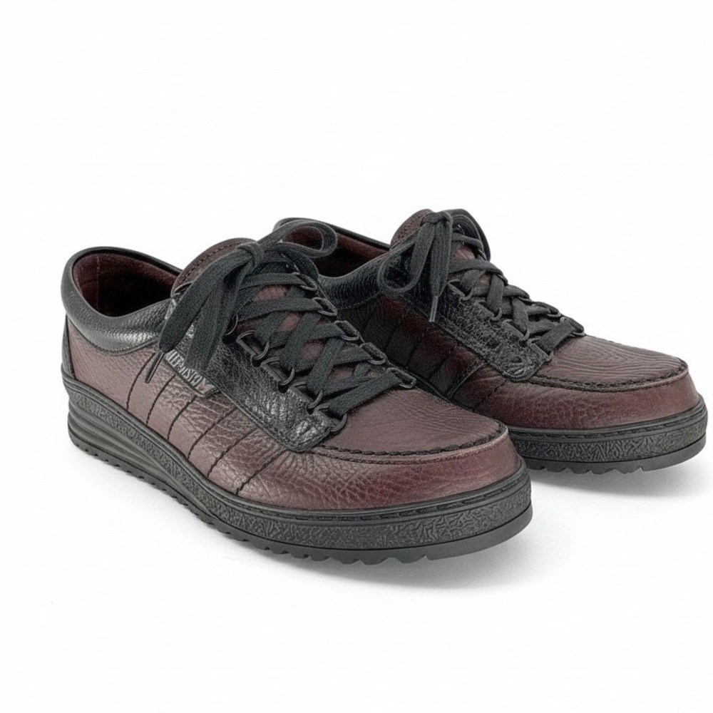 Mephisto Serra Women Leather Comfort Walking Shoes Burgundy Oxblood Black US 9.5